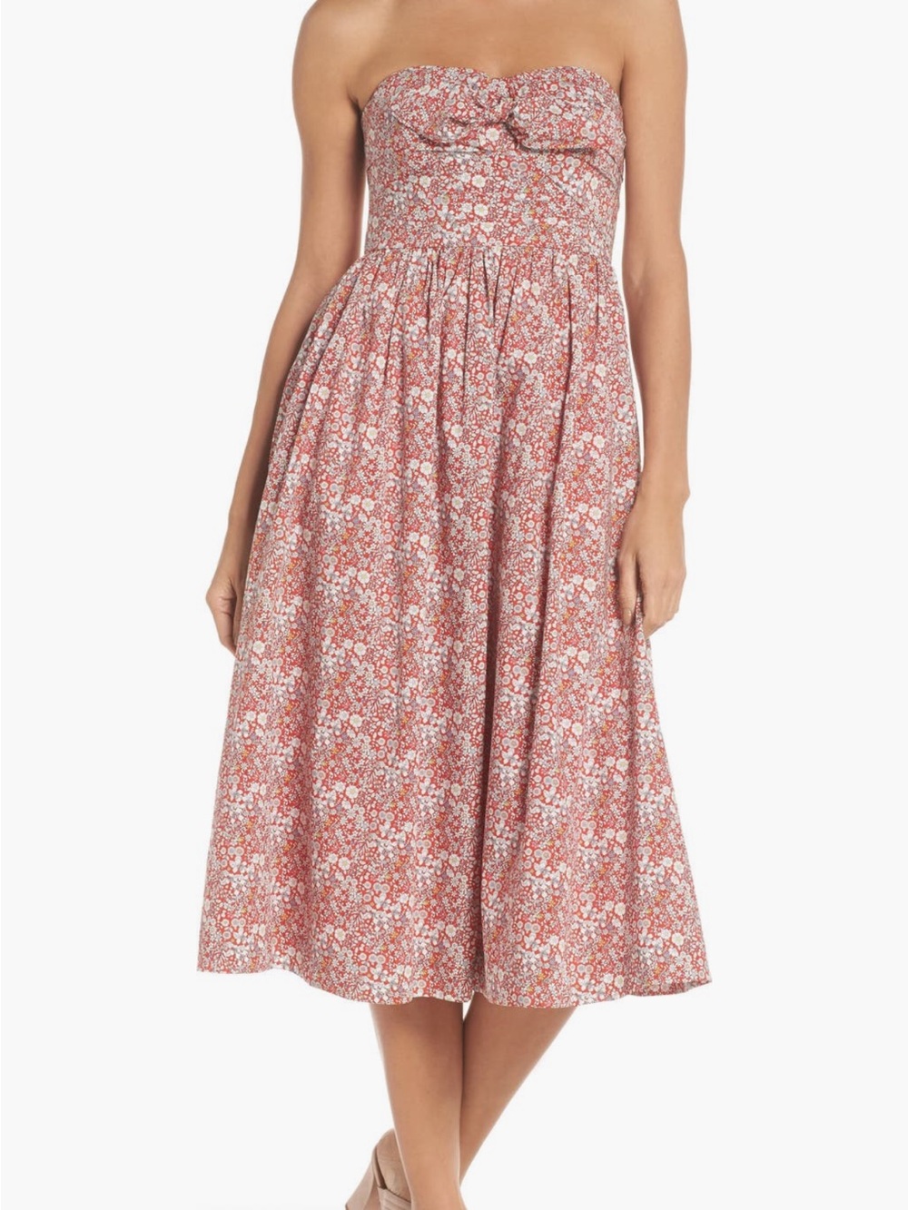 J. Crew Floral Liberty Tie Front Strapless Sweetheart Dress - Picture 2 of 14